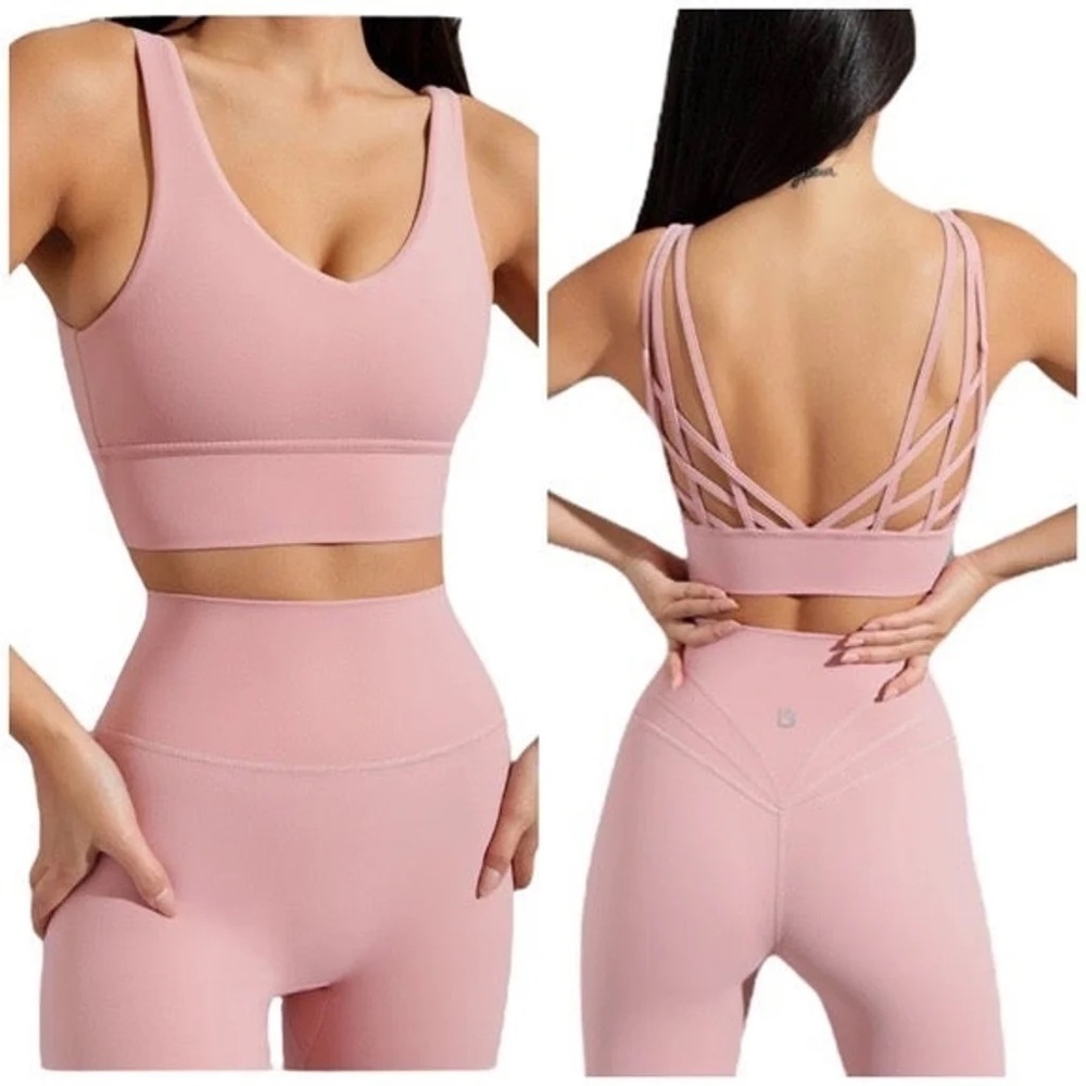 Buff bunny Monarch sports bra athleisure discontinued color pink salt